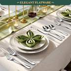 49-Piece Silverware Set with Bamboo Organizer,Flatware Utensil Set for 8 - Image 6