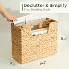 Chi An Home Wicker Magazine Basket Water Hyacinth Handwoven Magazine Holder - Image 6
