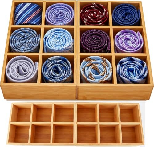 Closet Drawer Organizer Divider - 2 Pack Bamboo Holders Organizers by Unknown