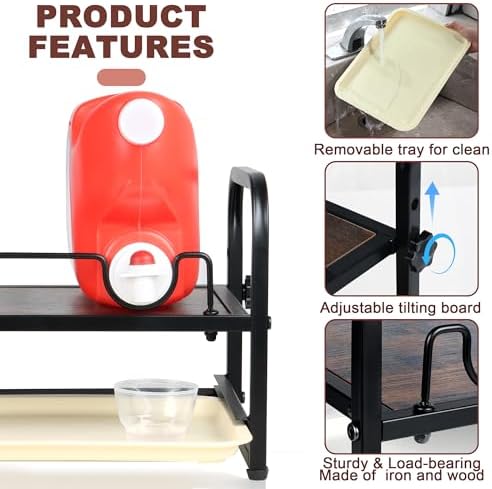 Laundry Detergent Holder & Laundry Detergent Soap Dispenser - Liquid Laundry Detergent Organizer with Drip Tray & Adjustable Tilting Board, for Laundry Room Organization and Storage - Image 5