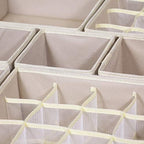 TENABORT 21 Pack Foldable Drawer Organizer Dividers Cloth Storage Box Closet Dresser Organizer Cube Fabric Containers Basket Bins for Underwear Bras Socks Panties Lingeries Nursery Baby Clothes Beige - Image 4