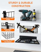 12Pcs Slatwall Baskets Kit, Slatwall Accessories Slat Wall Hooks, Shelves - Image 6