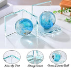 Arikyrist 1 Pair Crystal Bookends for Heavy Books with Hand Blown Wave Ball - Image 4