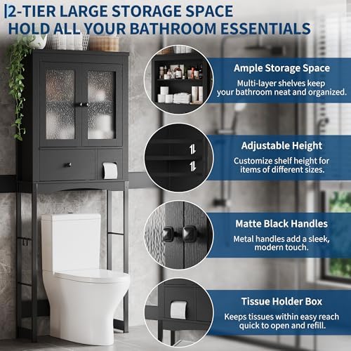 Garvee Over-The-Toilet Storage Rack, Vintage Bathroom Organizer - Image 4