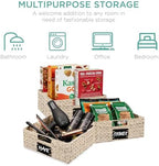Best Choice Products Set of 4 13x12in Water Hyacinth Pantry Baskets, Woven Organizers w/Chalkboard Label, Chalk Marker - White - Image 6