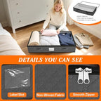 90L Under Bed Storage Containers, Storage Bags, Organizers, 6-Pack, Gray - Image 4