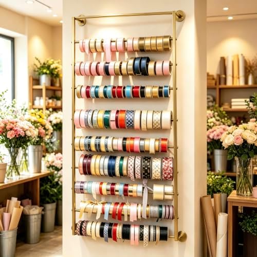 10 Tier Scarf Display Rack Tie Hijab Ribbon Organizer Gift Wrap Paper Holde - Image 4