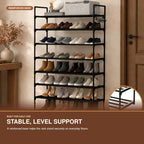 Hsscblet 8-Tier Metal Shoe Rack for Closet and Entryway with Hooks, Black - Image 2