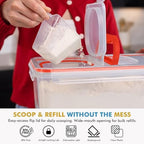 Shazo 2 PC (11L | 372 oz) Flour Sugar Storage Containers with Spout Lid & Easy Carry Handle - BPA Free Extra Large Airtight Food Storage Containers with Lids - Rice Canisters Sets for Kitchen & Pantry - Image 6
