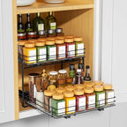 RCHYFEED 2 Tier Height Adjustable Pull Out Spice Rack,13.5" Wx10.5 Dx9.5 H - Image 3