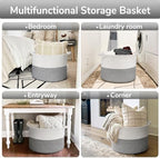 Goodpick Woven Blanket Basket Living Room, Toy Bin for Playroom, 85L - Image 3