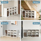 Aenuert 11-Cubby Shoe Rack, 3-Tier Wood Shoe Organizer, Multifunctional Shoe Organizer Bench for Entryway, Mudroom, Hallway, Closet,36.22 * 11.81 * 17.72 Inch,White - Image 4