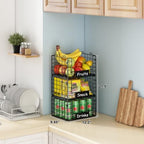 3 Pack XL Stackable Wire Baskets with Handle, Pantry Organizers and Storage - Image 3
