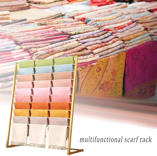 10 Tier Metal Freestanding Scarf Display rack for Commercial Clothing Store - Image 4