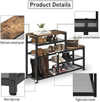Shoe Rack Bench Shoe Storage Organizer with Seat, 5-Tier Industrial Free Standing Shoe Rack for Entryway, Narrow Shoe Rack Organizer Shelves for High Heels, Entryways, Hallways, Closets,Brown - Image 4