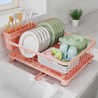 Hiviweer Dish Drying Rack for Kitchen Counter, 16.2" L x 12.5" W, Pink by Hiviweer