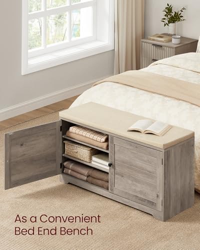 VASAGLE 3-Tier Shoe Storage Bench with Cushion, 14 x 39.8 x 20.7 Inches - Image 6