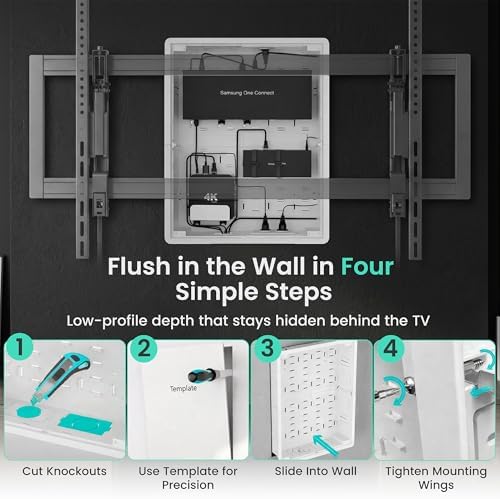 ynVISION.DESIGN 17" Recessed in-Wall Media Box for Clean TV Install, 3 Pack - Image 4