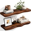 Organic Wavy Edge Floating Shelves,Hidden Brackets,2 Pack 24 in by Unknown
