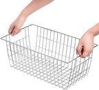 Slideep Wire Baskets Farmhouse Freezer Organizer Storage Bin Basket with Handles, Food Storage for Kitchen Cabinets, Pantry, Closet, Bedroom, Bathroom, Office 3 Pack - Image 7