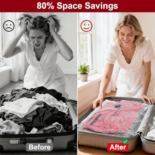 Vacuum Storage Bags with Portable Electric Pump,Space Saver Sealer Bags, Airtight Compression Bags for Clothes, Pillows, Comforters, Blankets, Bedding (15 Pack) - Image 3