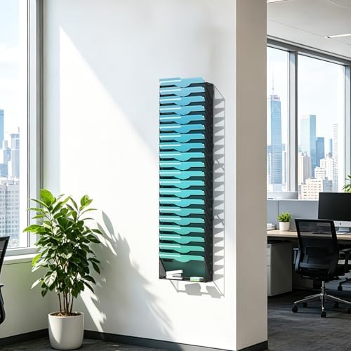 Gawerk 21-Tier Wall File Organizer Hanging Wall File Holder Wall Mount Paper Folder Organize - Image 4