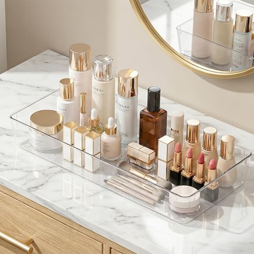 Manalete 8 Pcs Large Clear Plastic Drawer Organizer,15"x6" Vanity Organizer - Image 3