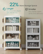 SONGMICS 26QT stackable storage bins with 1 Lid, 4-Tier Foldable Bins - Image 3