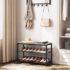 HOOBRO Shoe Bench, 3-Tier Shoe Rack,Industrial Shoe Organizer Storage Bench - Image 2
