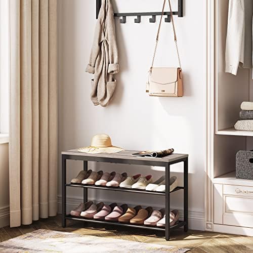 HOOBRO Shoe Bench, 3-Tier Shoe Rack,Industrial Shoe Organizer Storage Bench - Image 2