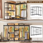 Golpart Heavy Duty Clothes Rack Metal Wardrobe with Adjustable Wire Shelves - Image 6