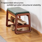 2-Tier Solid Wood Shoe Rack Bench for Entryway, Green, 39.4inches - Image 5