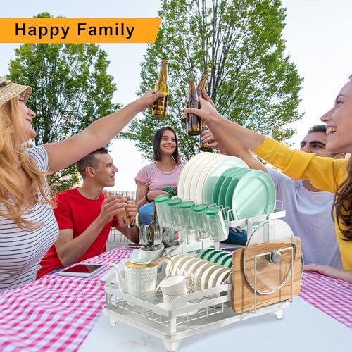 2 Tier Dish Drying Rack without Installation Metal for Kitchen Counter - Image 7