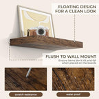 RICHFOCUS Bathroom Floating Shelves for Wall 2Pack|Rustic Brown|16" L - Image 6