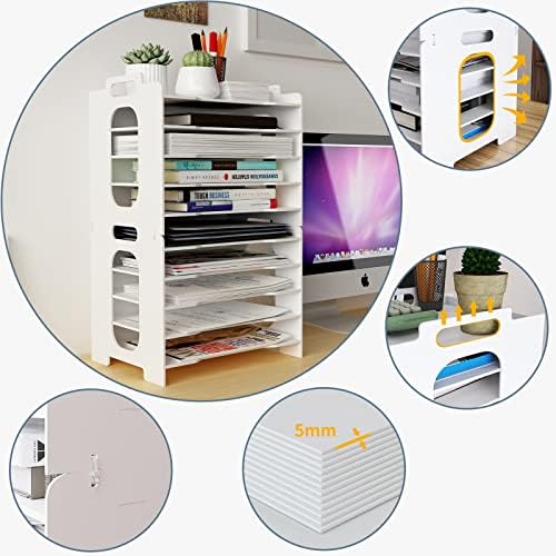 Natwind 10-Tier Office File Organizer For Desk,Paper Sorter,White - Image 5