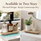 Travertine Tray for Kitchen Counter & Bathroom, Oval 9.8x5.9In - Image 2