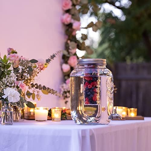 2-Gallon Glass Liquor Decanter Drink Dispenser for Parties - 100% Leakproof Stainless Steel Spigot + Marker & Label and Fruit Infuser, Water Beverage Dispenser Liquid Laundry Detergent Dispenser - Image 6