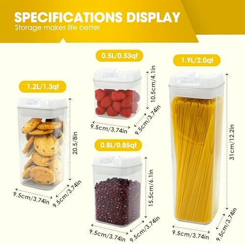 Airtight Food Storage Containers with Lids, 7-Piece BPA-Free Canister Set - Image 2