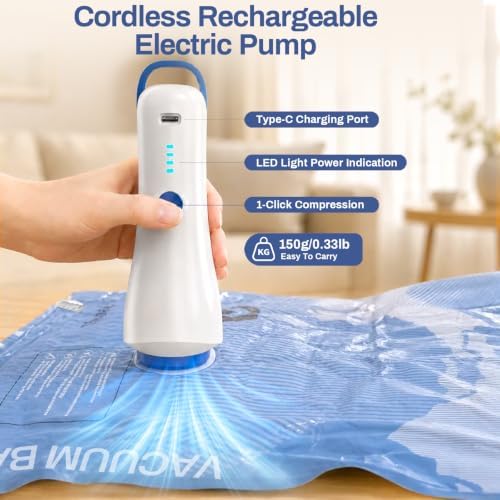 10 Pack Vacuum Storage Bags with Electric Pump, Space Saver for Home - Image 3
