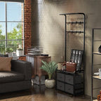 Simple Houseware Coat Rack with Shelf, Standing Hall Tree with Hooks, Black - Image 6