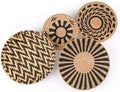 Woven Wall Basket Decor with Included Wall Hooks - Set of 4 Rattan Hanging Natural Seegrass Handmade Round Large Boho Wall Baskets Perfect Rustic Home Decoration for Kitchen Bedroom Living Room by SeeSeattle