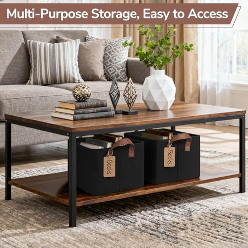 CHICVITA 4 Pack Fabric Storage Bins for Shelves, Metal Frame, 20L Black - Image 4