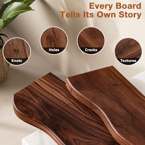 Organic Wavy Edge Floating Shelves,Hidden Brackets,2 Pack 24 in - Image 5