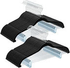 HOUSE DAY Velvet Pant Hangers with Adjudtable Clips 30 Pack, Black by HOUSEDAY