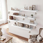 RICHFOCUS 8Inch Square Floating Shelves for Wall 4Pack|White - Image 6