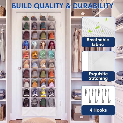 Ofiray-home Over the Door Shoe Organizer, 40 Pockets, Up to 40 Pairs - Image 6