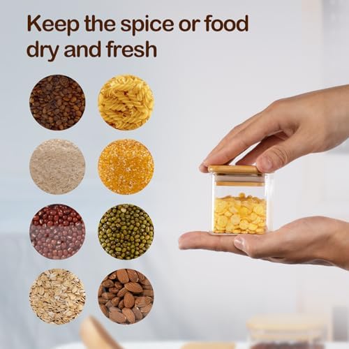 D2scrma 4oz/120ml Square Glass Spice Storage Containers with Lids 12-Pack - Image 4