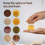 D2scrma 4oz/120ml Square Glass Spice Storage Containers with Lids 12-Pack - Image 4