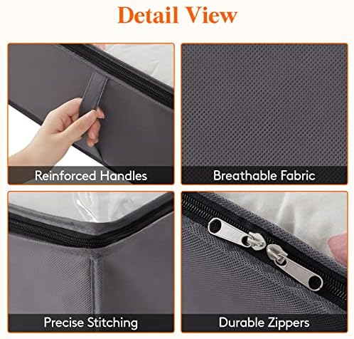 Lifewit 95L 6 Pack Under Bed Storage Containers, Large Capacity Blanket Storage Bags with Reinforced Handle, Organization and Storage for Comforters, Sheets, Clothes, Bedroom, College Dorm, Grey - Image 4