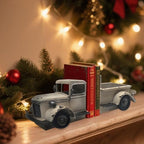 Decorative Book Ends Vintage Bookends: Metal Truck Book Stopper for Heavy Books - Farmhouse Decor for Shelf Table Coffee Bar Office Home - Gift for Adults Men Teen (Vintage White) - Image 7